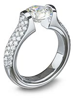Steven Kretchmer Engagement Rings - Omega Round with 3-Row Pave
