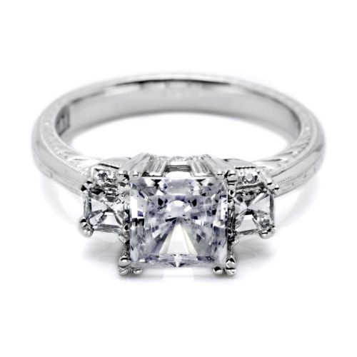 Tacori Hand Engraved Platinum Engagement Ring HT2329