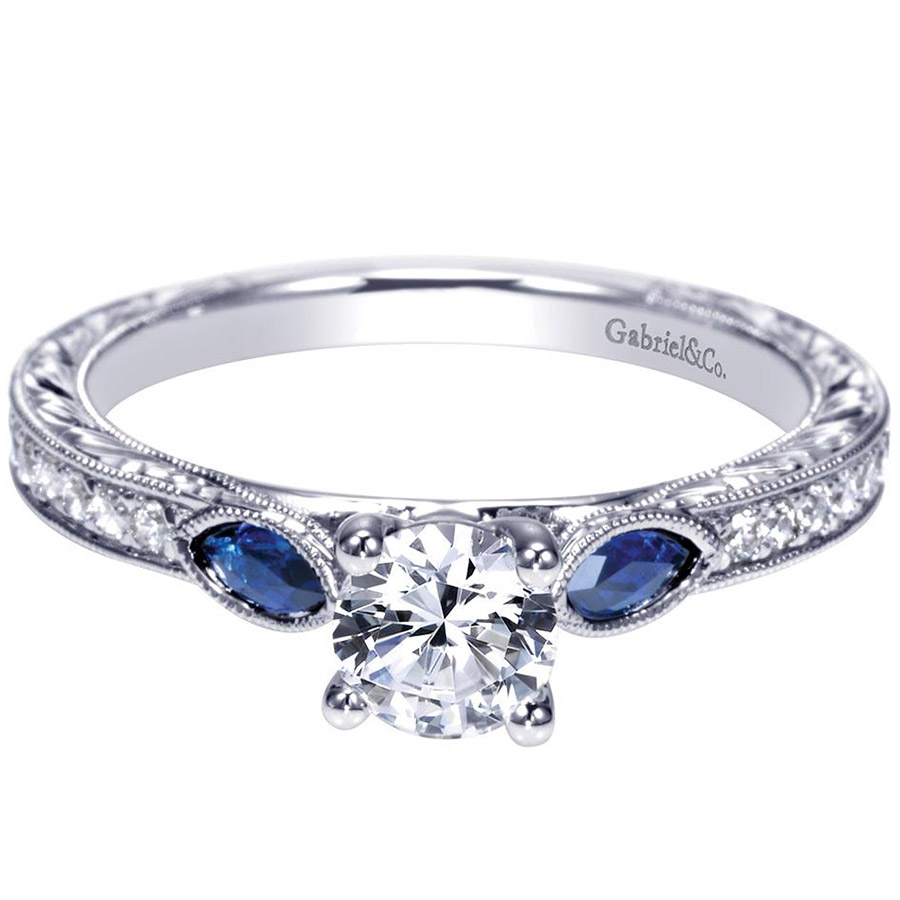 Gabriel 14 Karat Victorian Engagement Ring ER98990W44SA