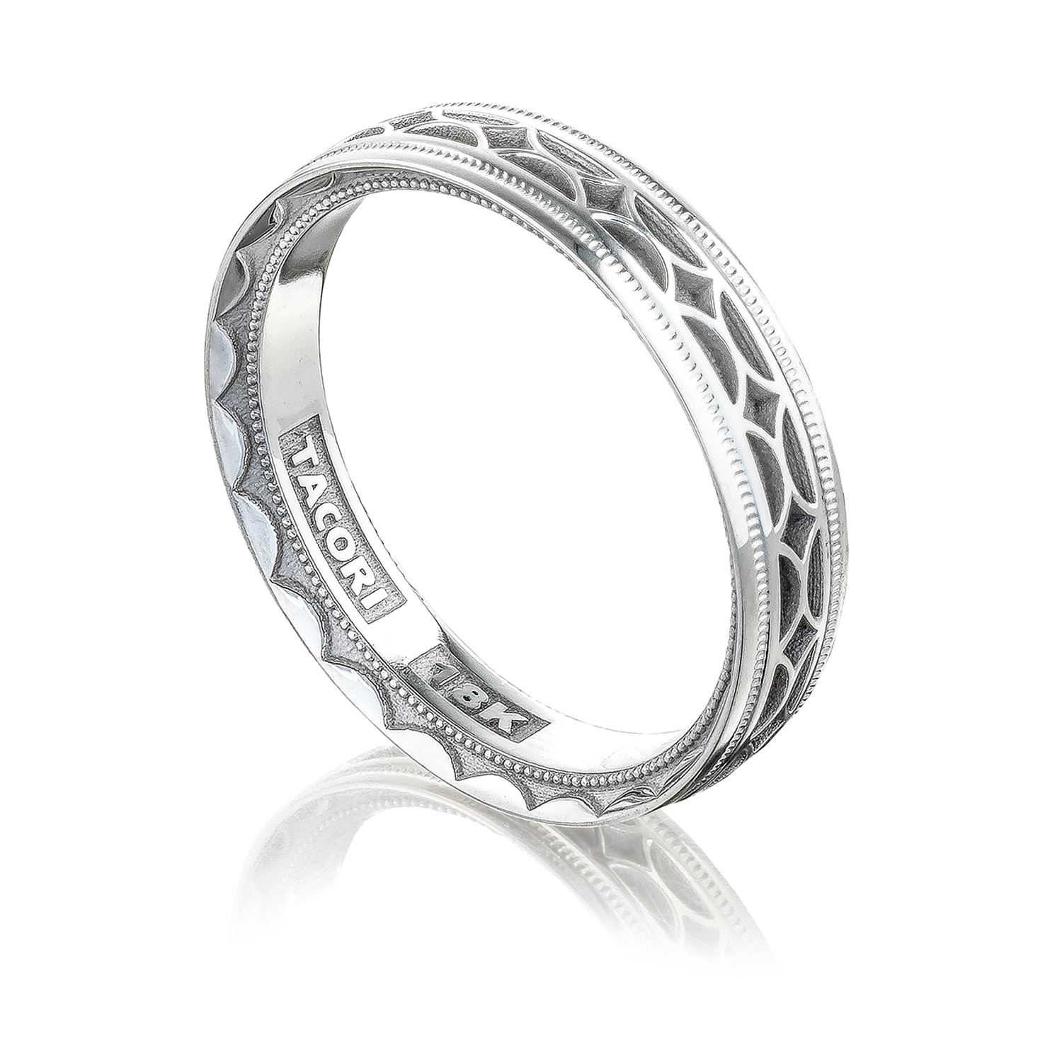 113-5W Platinum Tacori Sculpted Crescent Wedding Ring Alternative View 2