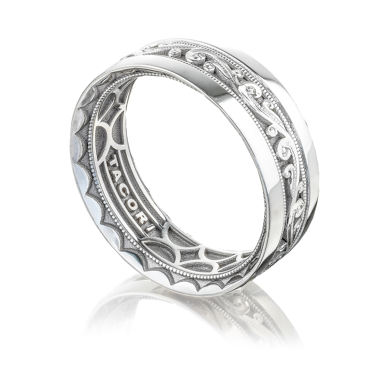 Tacori 129-8W 18 Karat Sculpted Crescent Wedding Ring Alternative View 2