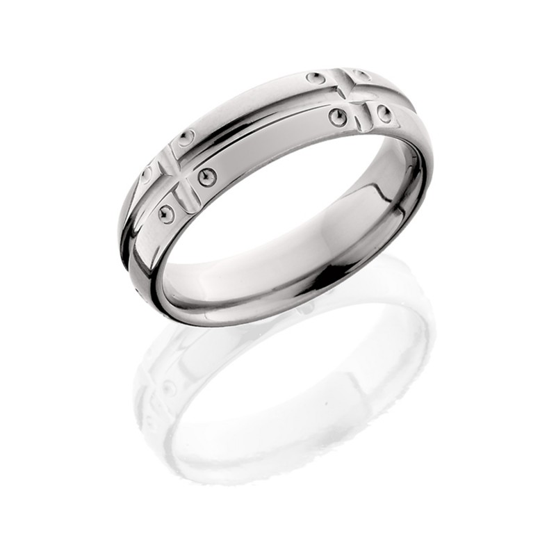 Lashbrook 6D11V5SEGD POLISH Titanium Wedding Ring or Band