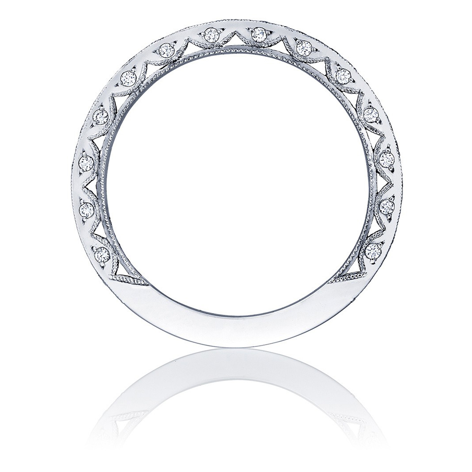 2616B34X Platinum Tacori Classic Crescent Diamond Wedding Ring Alternative View 1