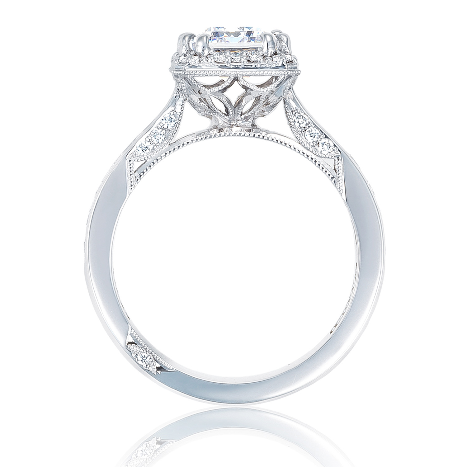 2646-35EC85X65 Platinum Tacori Dantela Engagement Ring