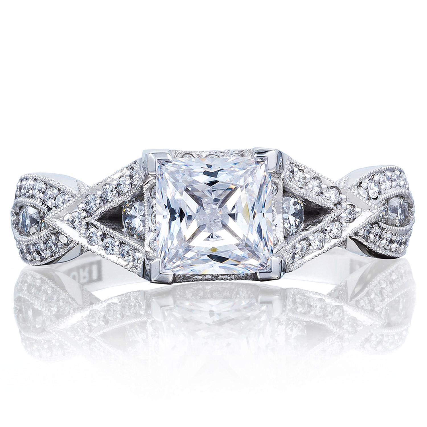 2647PR55 Platinum Tacori Ribbon Engagement Ring