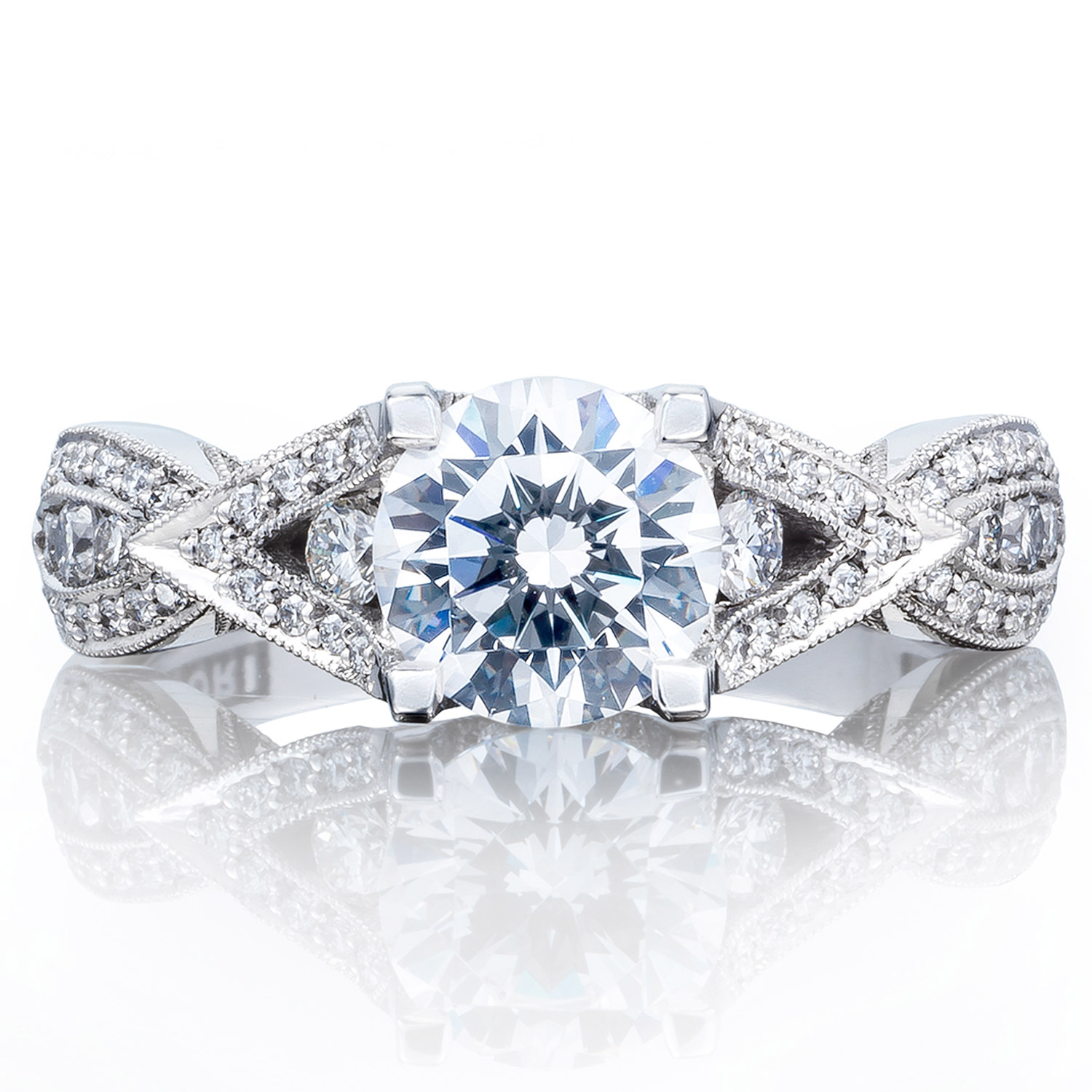 2647RD65 Platinum Tacori Ribbon Engagement Ring
