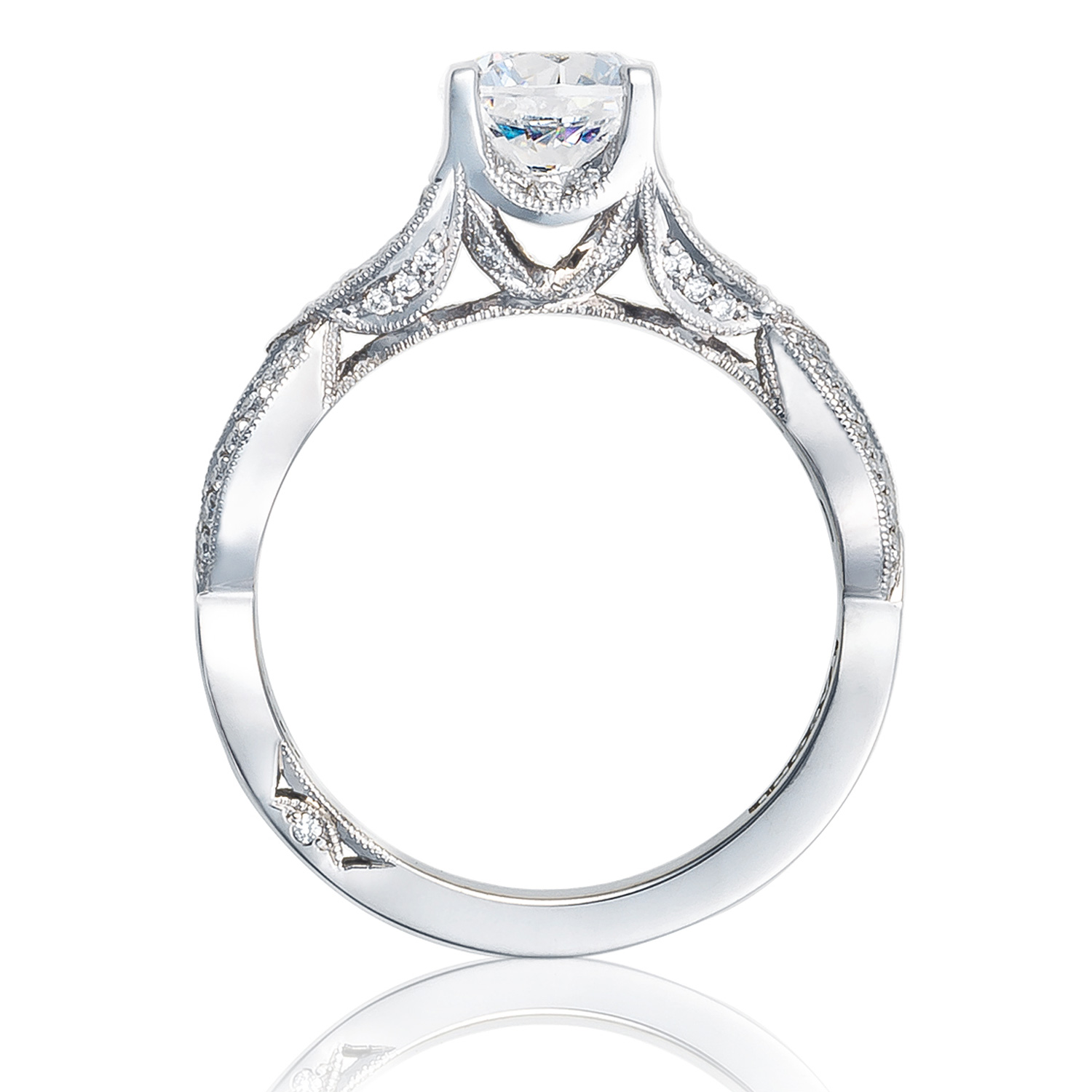 2647RD65 Platinum Tacori Ribbon Engagement Ring Alternative View 1