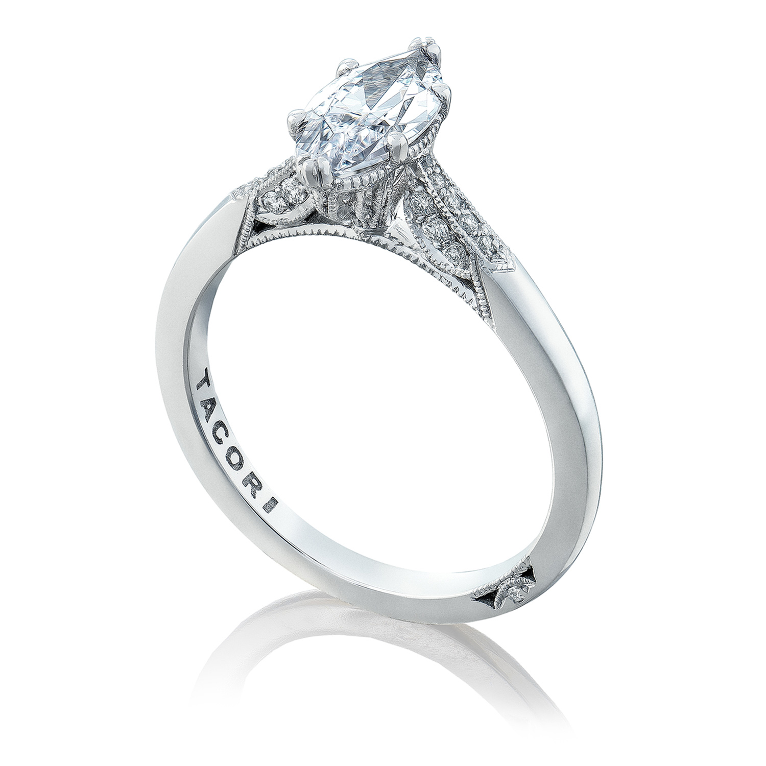 2651MQ10X5 Platinum Simply Tacori Engagement Ring TQ Diamonds