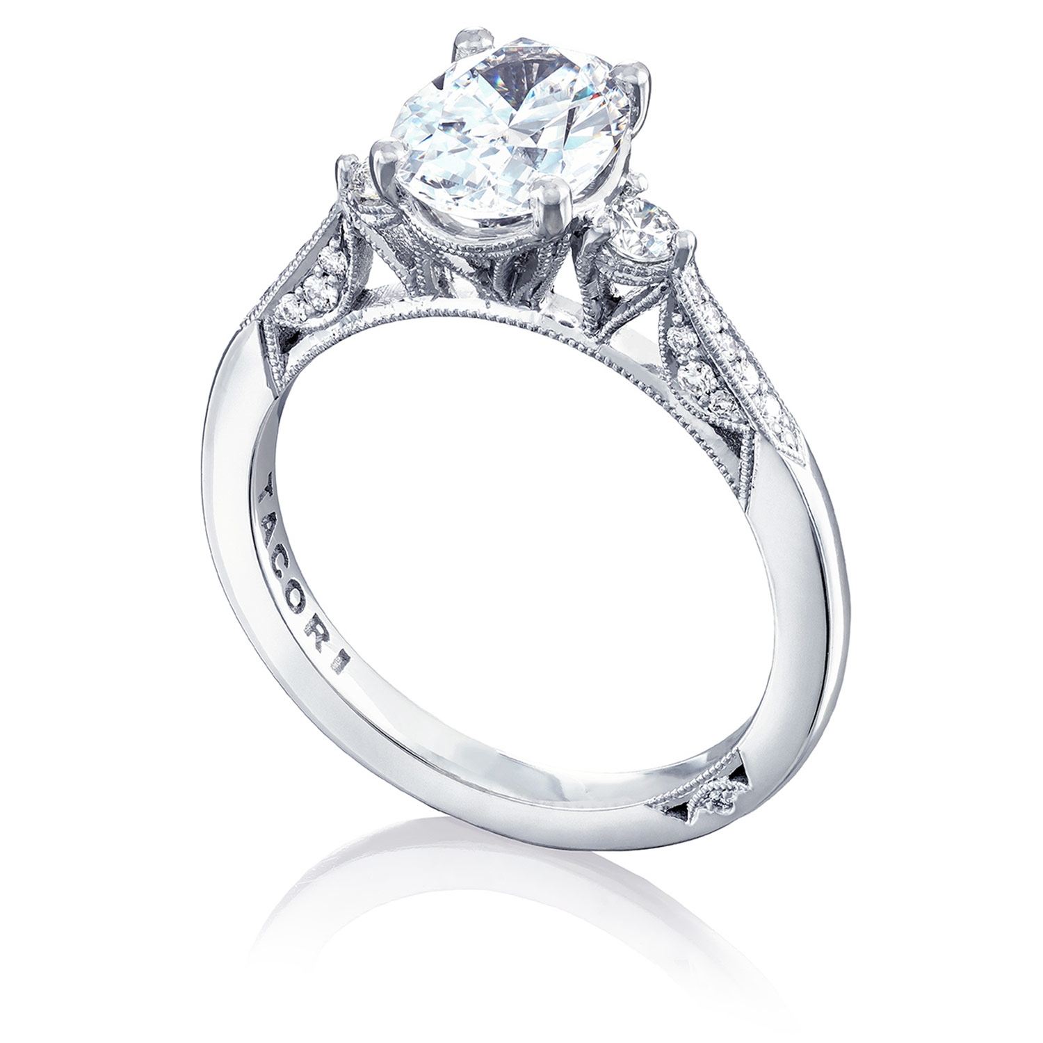 2657OV85X65 Platinum Simply Tacori Engagement Ring
