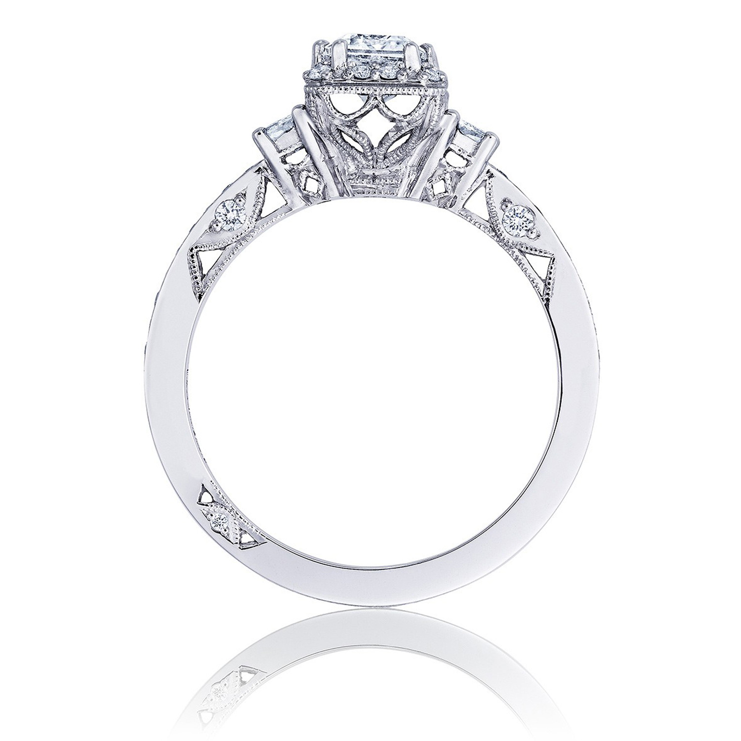 2662EC7X5 Platinum Tacori Dantela Engagement Ring