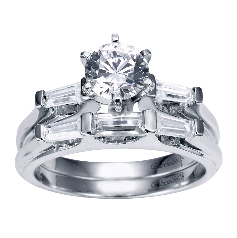 Gabriel Platinum Contemporary Engagement Ring ER3694PT3JJ
