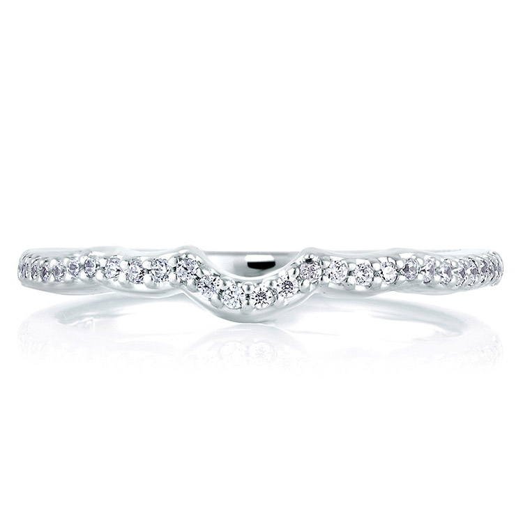A.JAFFE Art Deco Collection 14 Karat Diamond Wedding Ring MRS283 / 15 Alternative View 2