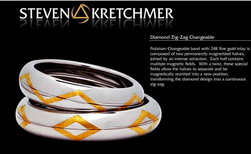 Kretchmer Polarium/24K Gold Diamond Zig-Zag Changeable Band