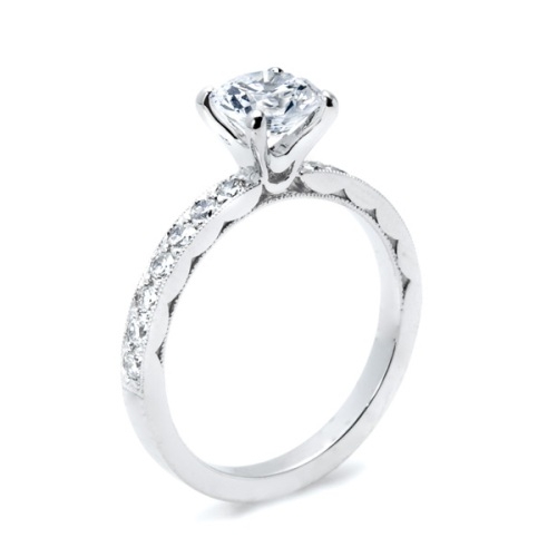 Tacori Crescent Platinum Engagement Ring 41-25RD65