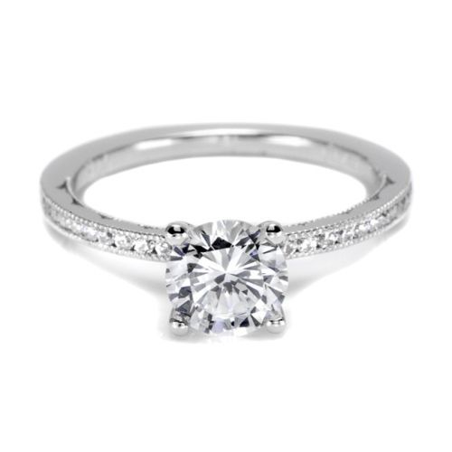 44-15RD65 Tacori Crescent Platinum Engagement Ring