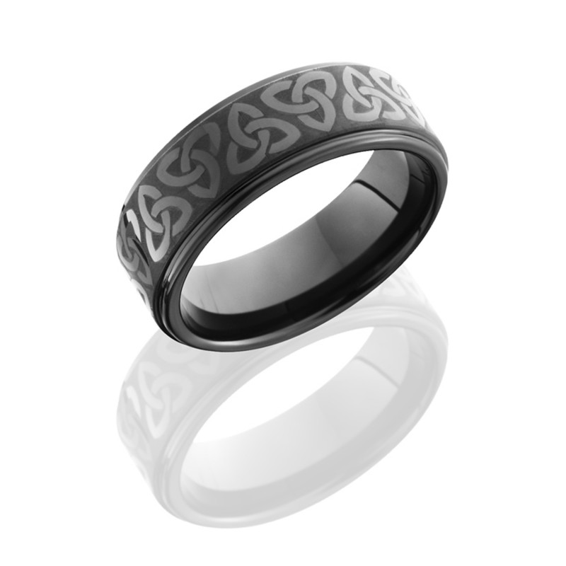 Lashbrook C08RC015LASERTRICELTIC POLISH Ceramic Wedding Ring or Band