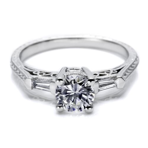 Tacori 18 Karat Hand Engraved Engagement Ring HT2201