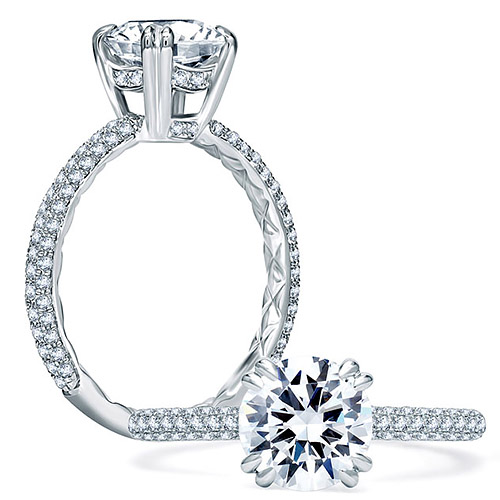 A.JAFFE Platinum Classic Engagement Ring ME1841Q | TQ Diamonds