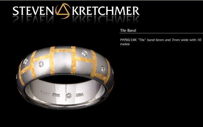 Kretchmer Polarium/24K Gold Tile Band