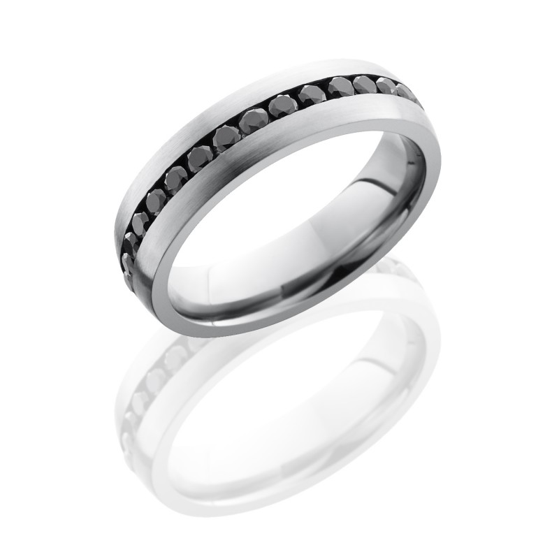 Lashbrook 6DETERNITYBLKDIA.04 SATIN Cobalt Chrome Wedding Ring or Band