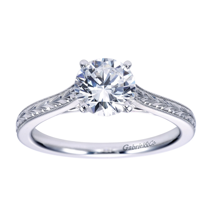 Gabriel Platinum Victorian Engagement Ring ER7222PTJJJ Alternative View 4