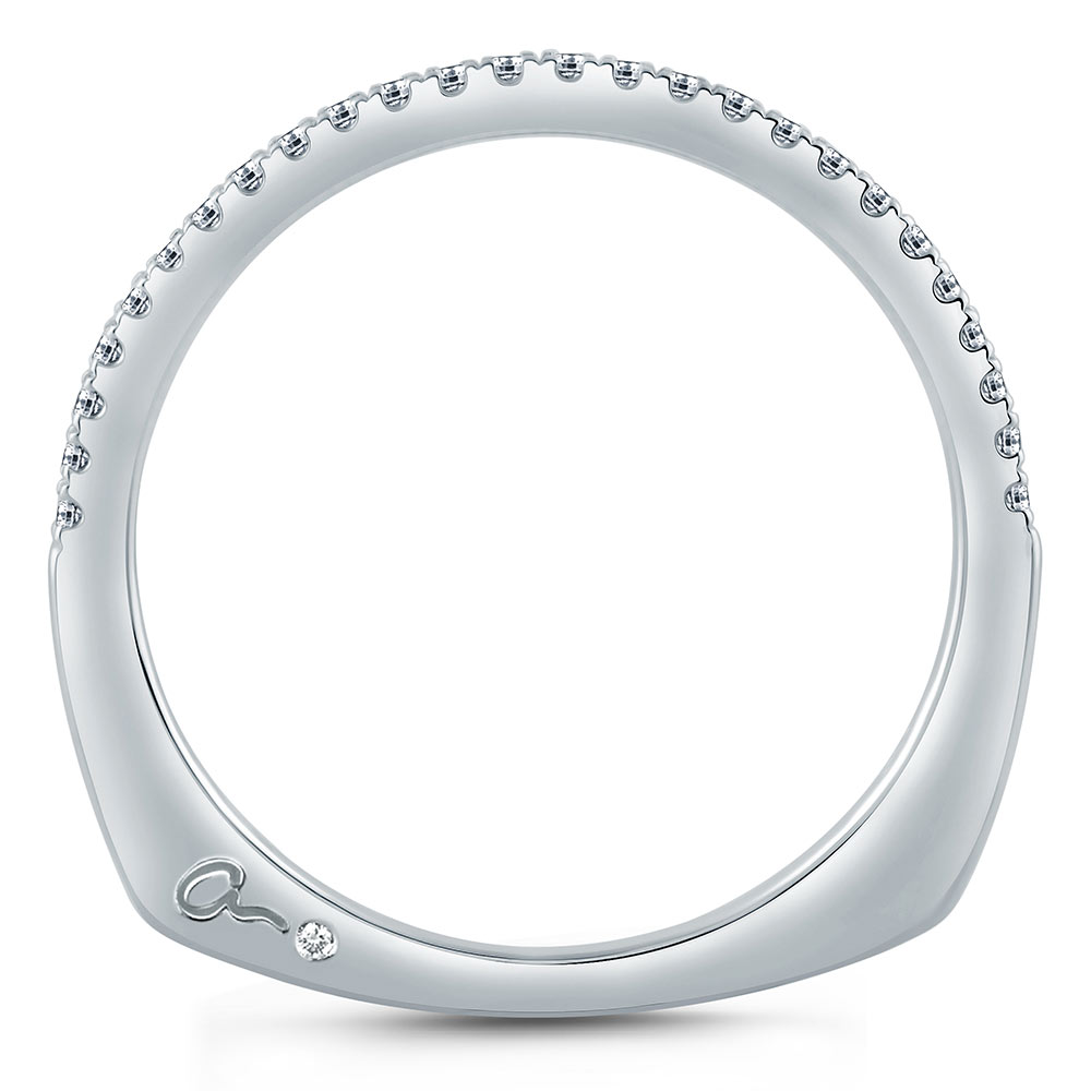 A.JAFFE Platinum Signature Diamond Wedding Ring MRS874 Alternative View 1