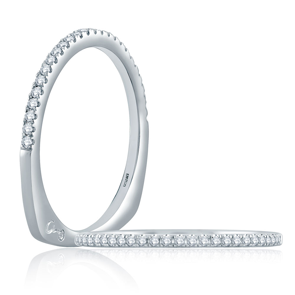A.JAFFE Platinum Signature Diamond Wedding Ring MRS874