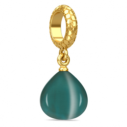 JLo Collection Endless Jewelry Teal Snake Eye Gold Charm 1802-3