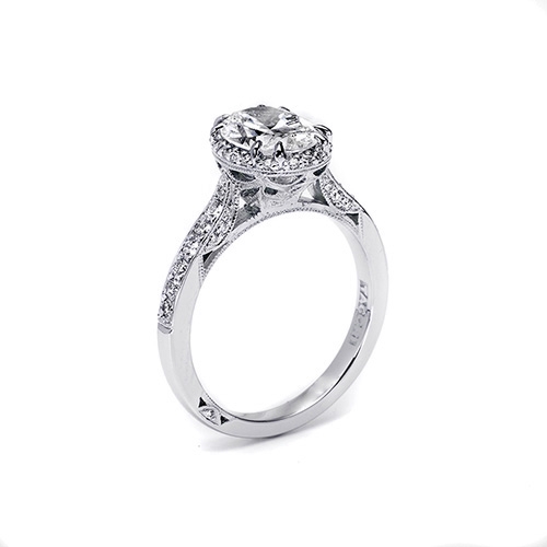 Tacori Platinum Dantela Engagement Ring 2620OVMDP | TQ Diamonds