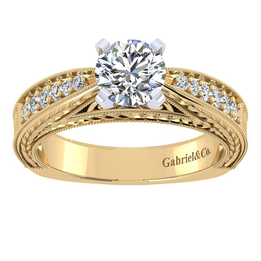 Gabriel 14 Karat Victorian Engagement Ring ER4177M44JJ