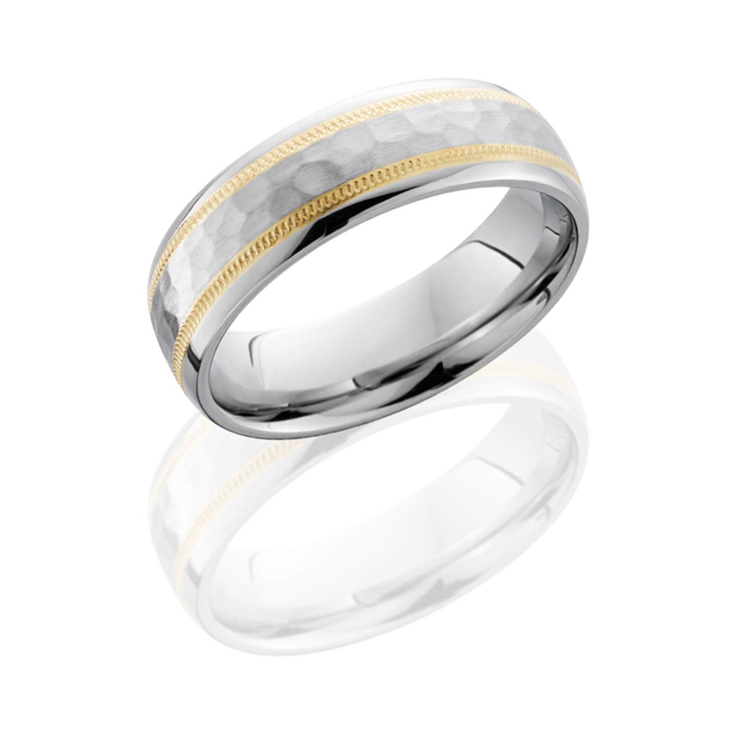 Lashbrook CC6D21W/14KYMIL HAMMER/POLISH Cobalt Chrome Wedding Ring or Band