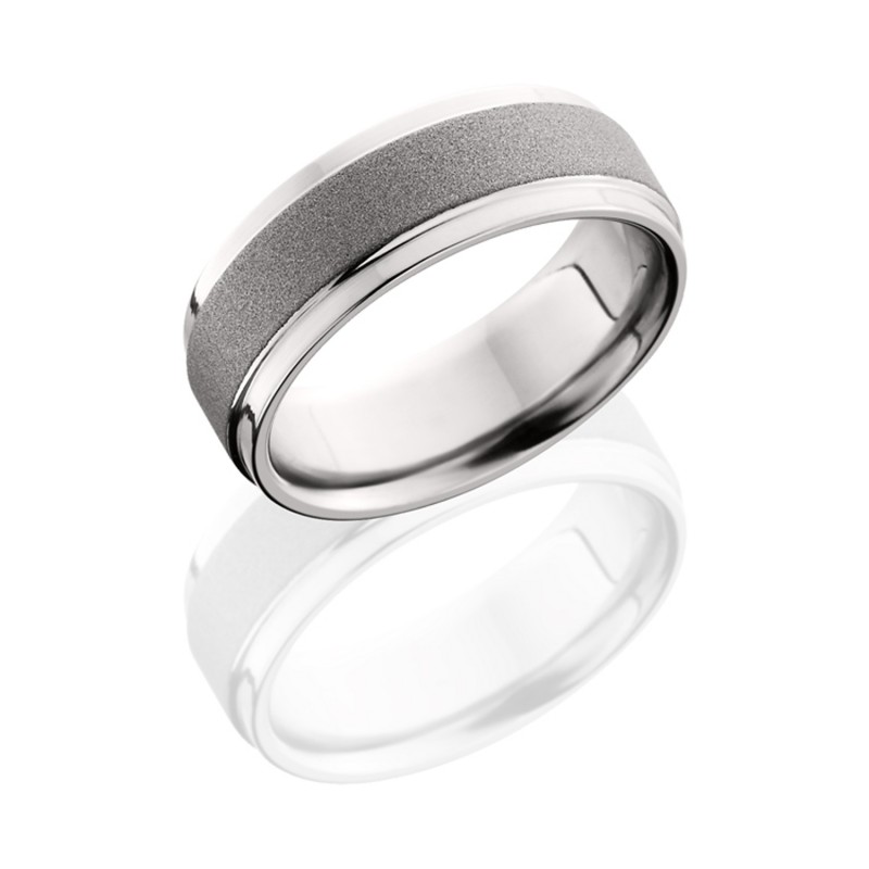 Lashbrook CC8FGEW SANDBLAST-POLISH Cobalt Chrome Wedding Ring or Band