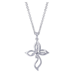 Gabriel Fashion Silver Faith Cross Necklace NK3282SV5JJ