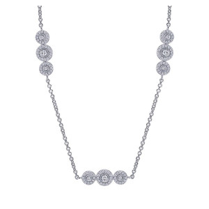 Gabriel Fashion 14 Karat Roaring 20's Diamond By The Yard Necklace NK2065W44JJ