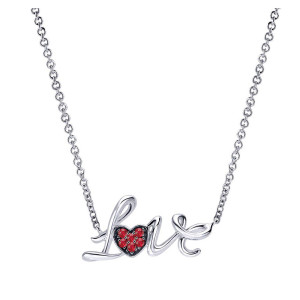 Gabriel Fashion Silver Eternal Love Necklace NK4079SVJRA