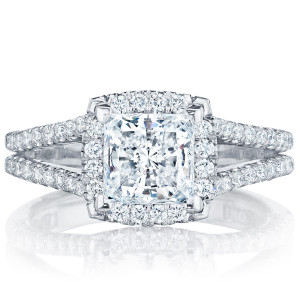 HT2548PR65 Platinum Tacori Petite Crescent Engagement Ring