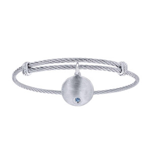 Gabriel Fashion Silver Two-Tone Soho Bangle Bracelet BG3573MXJSB