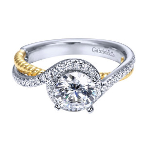 Gabriel 14 Karat Contemporary Engagement Ring ER5362M44JJ