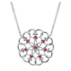 Gabriel Fashion Silver Blossoming Heart Necklace NK3943SVJRA