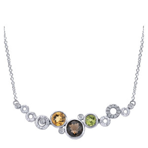 Gabriel Fashion Silver Cirque Necklace NK4821SVJMC