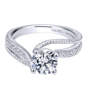 Gabriel 14 Karat Contemporary Engagement Ring ER10259W44JJ