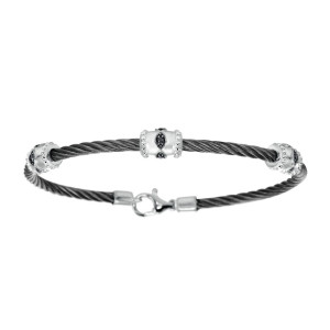 Gabriel Fashion Silver Two-Tone Hampton Stainless Steel Bangle Bracelet BG2824PBMXJBD