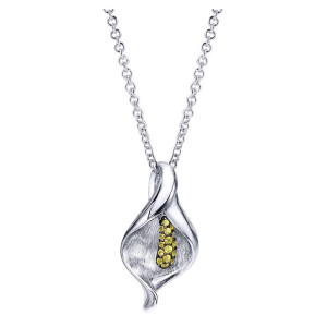 Gabriel Fashion Silver Floral Necklace NK3814SVJYS