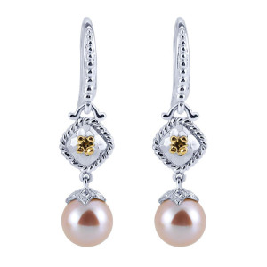 Gabriel Fashion Silver / 18 Karat Two-Tone Roman Drop Earrings EG10984MYJPL