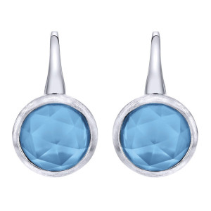Gabriel Fashion Silver Mod Leverback Earrings EG12459SVJXT