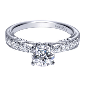 Gabriel 14 Karat Contemporary Engagement Ring ER8716W44JJ