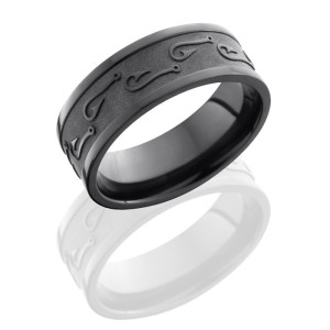 Lashbrook Z7FFISHHOOKS2 Bead-Polish Zirconium Wedding Ring or Band