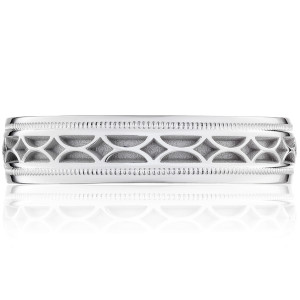 113-5W Platinum Tacori Sculpted Crescent Wedding Ring