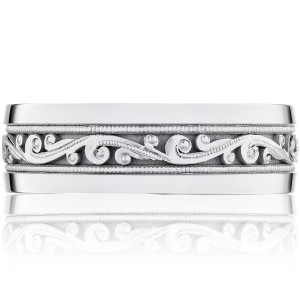 129-7W Platinum Tacori Sculpted Crescent Wedding Ring