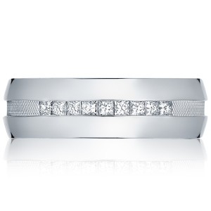 82-7D Platinum Tacori Sculpted Crescent Diamond Wedding Ring